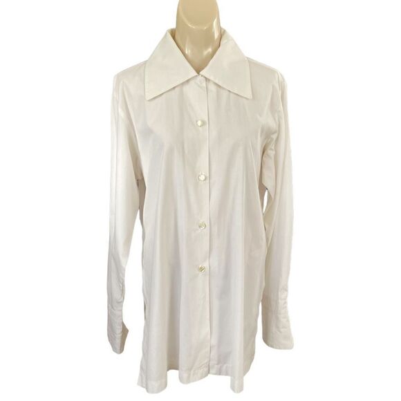 Printemps France Z Victory White Cotton Neapolitan Cuff Puritan Collar Blouse - Picture 2 of 16